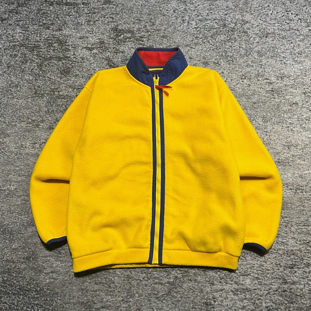Vintage Gap Arctic Light Fleece‎ Jacket Full Zip Mens Medium Yellow Outdoors 90s